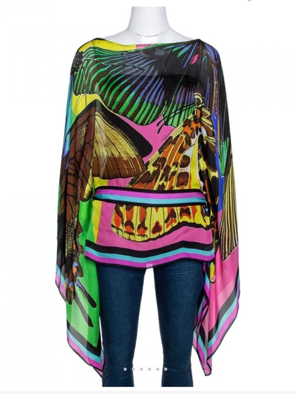 Roberto Cavali silk butterfly kaftan top - Picture 4 of 5